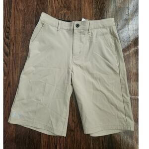 Under Armour Golf Shorts Boys Size 18 Beige *Missing Pocket Button*